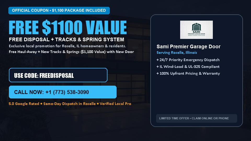 FREE Old Door Haul-Away & Heavy-Duty Tracks in Roselle, IL - Sami Premier Garage Door