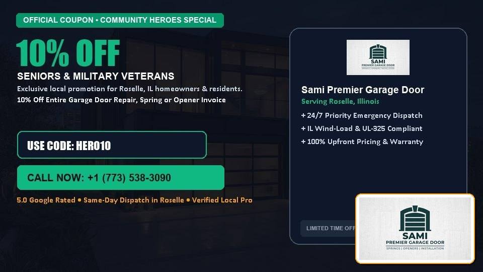 10% OFF Senior, Military & First Responder Discount in Roselle, IL - Sami Premier Garage Door